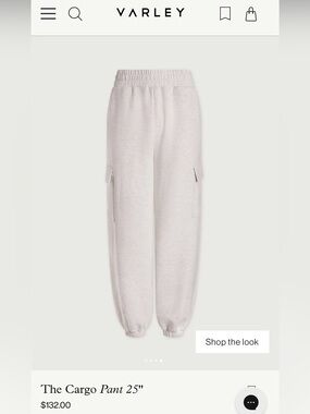 Varley Cargo Pant 25” in ivory marl size xs
